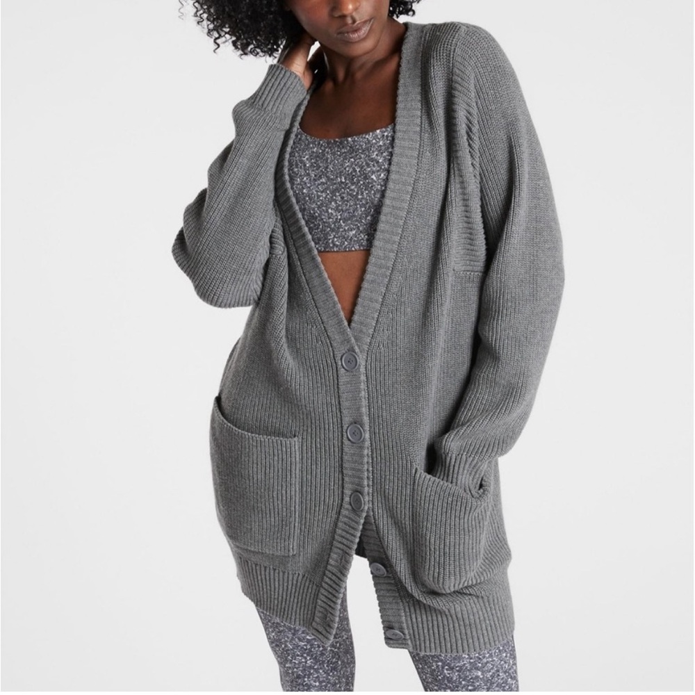 Athleta West End Oversized Cardigan in Gray Small